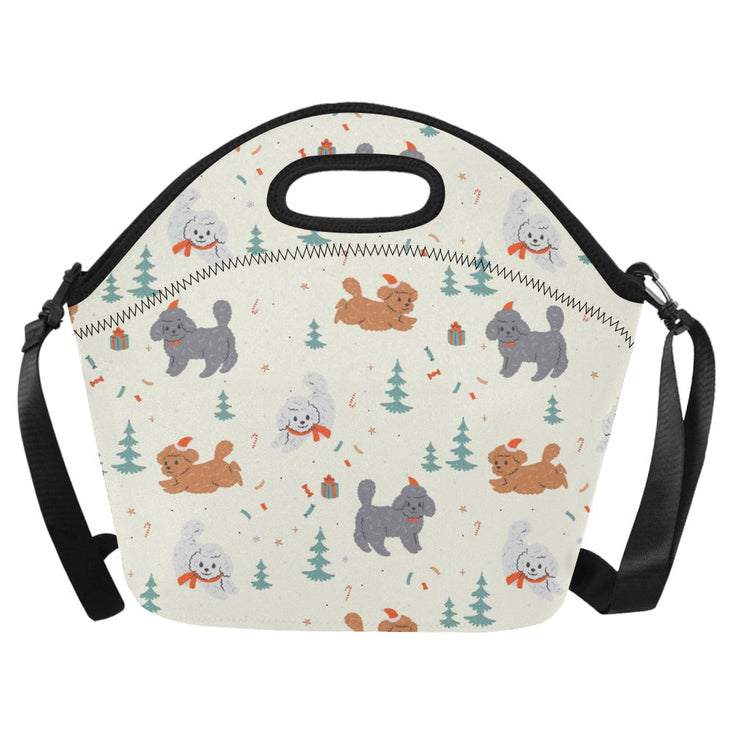 Festive Doodles in Christmas Cheer Neoprene Lunch Bag-Ivory-ONESIZE-1
