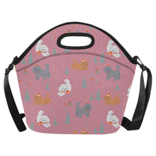Load image into Gallery viewer, Festive Doodles in Christmas Cheer Neoprene Lunch Bag-PaleVioletRed-ONESIZE-11