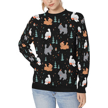 Load image into Gallery viewer, Festive Doodles in Christmas Cheer Sweatshirt for Women-Apparel-Apparel, Dog Mom Gifts, Doodle, Sweatshirt-Black-XS-32