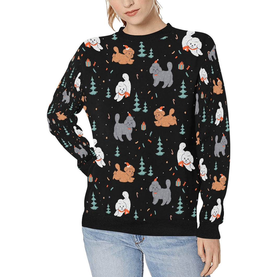 Festive Doodles in Christmas Cheer Sweatshirt for Women-Apparel-Apparel, Dog Mom Gifts, Doodle, Sweatshirt-Black-XS-32