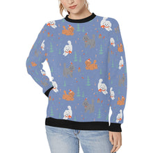 Load image into Gallery viewer, Festive Doodles in Christmas Cheer Sweatshirt for Women-Apparel-Apparel, Dog Mom Gifts, Doodle, Sweatshirt-CornflowerBlue-XS-20