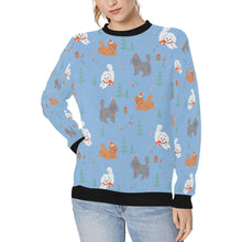 Load image into Gallery viewer, Festive Doodles in Christmas Cheer Sweatshirt for Women-Apparel-Apparel, Dog Mom Gifts, Doodle, Sweatshirt-LightSkyBlue-XS-12