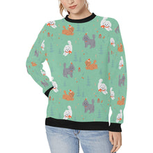 Load image into Gallery viewer, Festive Doodles in Christmas Cheer Sweatshirt for Women-Apparel-Apparel, Dog Mom Gifts, Doodle, Sweatshirt-MediumAquaMarine-XS-19