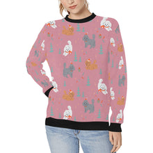 Load image into Gallery viewer, Festive Doodles in Christmas Cheer Sweatshirt for Women-Apparel-Apparel, Dog Mom Gifts, Doodle, Sweatshirt-PaleVioletRed-XS-8