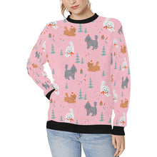 Load image into Gallery viewer, Festive Doodles in Christmas Cheer Sweatshirt for Women-Apparel-Apparel, Dog Mom Gifts, Doodle, Sweatshirt-Pink-XS-7