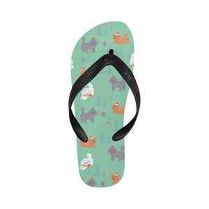 Festive Doodles in Christmas Cheer Unisex Slippers-MediumAquaMarine-S-7