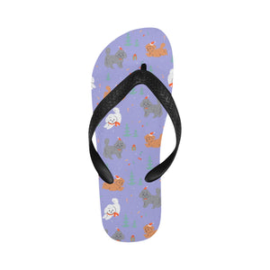 Festive Doodles in Christmas Cheer Unisex Slippers-CornflowerBlue-S-12