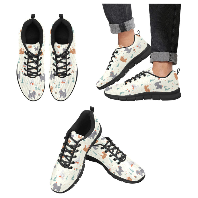Festive Doodles in Christmas Cheer Women's Breathable Sneakers-Ivory Cream-US13-1