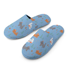 Load image into Gallery viewer, Festive Doodles in Christmas Cheer Women&#39;s Cotton Mop Slippers-16