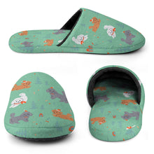 Load image into Gallery viewer, Festive Doodles in Christmas Cheer Women&#39;s Cotton Mop Slippers-28