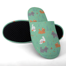 Load image into Gallery viewer, Festive Doodles in Christmas Cheer Women&#39;s Cotton Mop Slippers-29