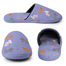 Load image into Gallery viewer, Festive Doodles in Christmas Cheer Women&#39;s Cotton Mop Slippers-31