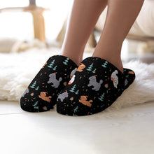 Load image into Gallery viewer, Festive Doodles in Christmas Cheer Women&#39;s Cotton Mop Slippers-42