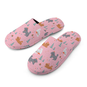 Festive Doodles in Christmas Cheer Women's Cotton Mop Slippers-7