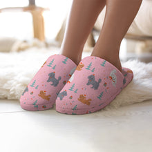 Load image into Gallery viewer, Festive Doodles in Christmas Cheer Women&#39;s Cotton Mop Slippers-9