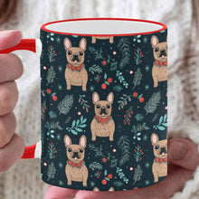 Load image into Gallery viewer, Festive Fawn French Bulldog Forest Christmas Mug-White1-ONE SIZE-1