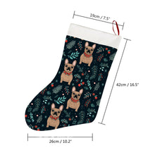 Load image into Gallery viewer, Festive Fawn French Bulldog Forest Christmas Stocking-Christmas Ornament-Christmas, French Bulldog, Home Decor-26X42CM-White-4