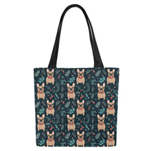 Load image into Gallery viewer, Festive Fawn French Bulldog Forest Large Canvas Tote Bags - Set of 2-Accessories-Accessories, Bags, French Bulldog-5