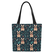 Load image into Gallery viewer, Festive Fawn French Bulldog Forest Large Canvas Tote Bags - Set of 2-Accessories-Accessories, Bags, French Bulldog-6