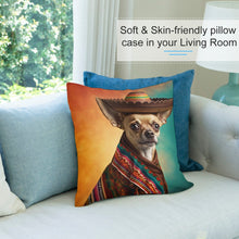Load image into Gallery viewer, Festive Fiesta Fawn Chihuahua Plush Pillow Case-Chihuahua, Dog Dad Gifts, Dog Mom Gifts, Home Decor, Pillows-3