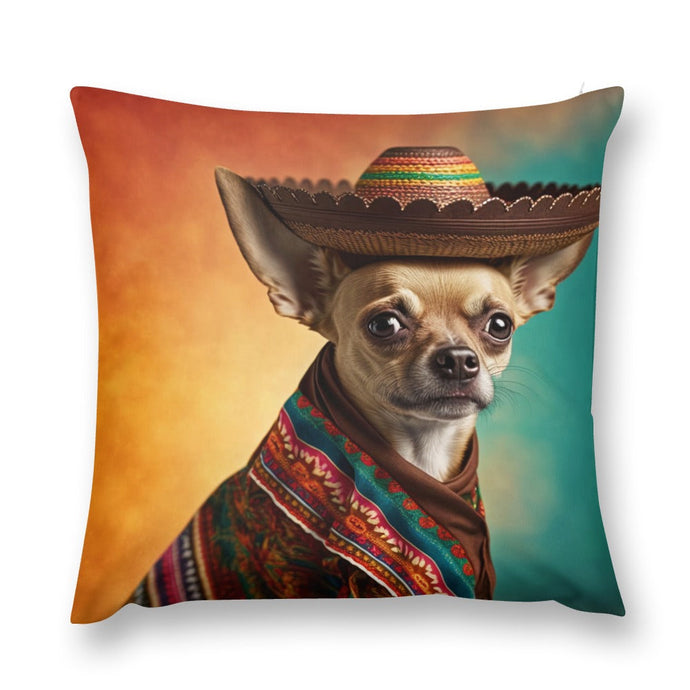 Festive Fiesta Fawn Chihuahua Plush Pillow Case-Chihuahua, Dog Dad Gifts, Dog Mom Gifts, Home Decor, Pillows-6
