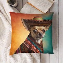 Load image into Gallery viewer, Festive Fiesta Fawn Chihuahua Plush Pillow Case-Chihuahua, Dog Dad Gifts, Dog Mom Gifts, Home Decor, Pillows-7