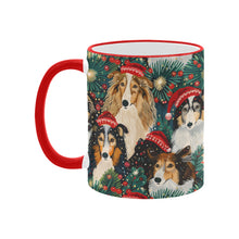 Load image into Gallery viewer, Festive Flock Shelties' Christmas Gathering Coffee Mug-5