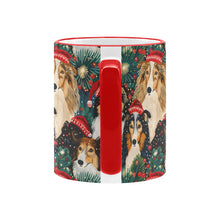 Load image into Gallery viewer, Festive Flock Shelties' Christmas Gathering Coffee Mug-6