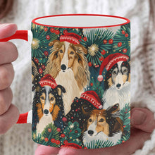 Load image into Gallery viewer, Festive Flock Shelties' Christmas Gathering Coffee Mug-White6-ONE SIZE-1