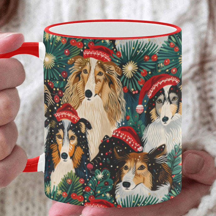 Festive Flock Shelties' Christmas Gathering Coffee Mug-White6-ONE SIZE-1
