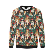 Load image into Gallery viewer, Festive Flock Shelties&#39; Christmas Gathering Fuzzy Sweatshirt for Men-Apparel-Apparel, Christmas, Dog Dad Gifts, Sheltie, Sweatshirt-3