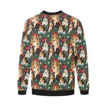 Load image into Gallery viewer, Festive Flock Shelties&#39; Christmas Gathering Fuzzy Sweatshirt for Men-Apparel-Apparel, Christmas, Dog Dad Gifts, Sheltie, Sweatshirt-4