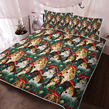 Load image into Gallery viewer, Festive Flock Shelties Christmas Gathering Quilted Blanket or Bedding Set-Bedding-Bedding, Blankets, Christmas, Home Decor, Rough Collie, Shetland Sheepdog-2