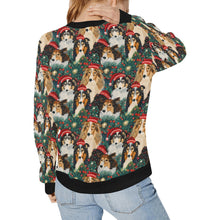 Load image into Gallery viewer, Festive Flock Shelties&#39; Christmas Gathering Sweatshirt for Women-Apparel-Apparel, Christmas, Dog Mom Gifts, Sheltie, Sweatshirt-2