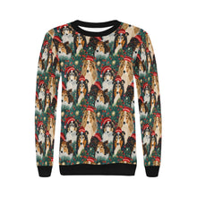 Load image into Gallery viewer, Festive Flock Shelties&#39; Christmas Gathering Sweatshirt for Women-Apparel-Apparel, Christmas, Dog Mom Gifts, Sheltie, Sweatshirt-3