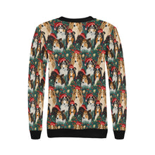 Load image into Gallery viewer, Festive Flock Shelties&#39; Christmas Gathering Sweatshirt for Women-Apparel-Apparel, Christmas, Dog Mom Gifts, Sheltie, Sweatshirt-4