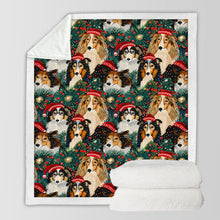 Load image into Gallery viewer, Festive Flock Shelties / Collies Christmas Gathering Warm Fleece Blanket-Blanket-Blankets, Christmas, Dog Dad Gifts, Dog Mom Gifts, Home Decor, Rough Collie, Shetland Sheepdog-10