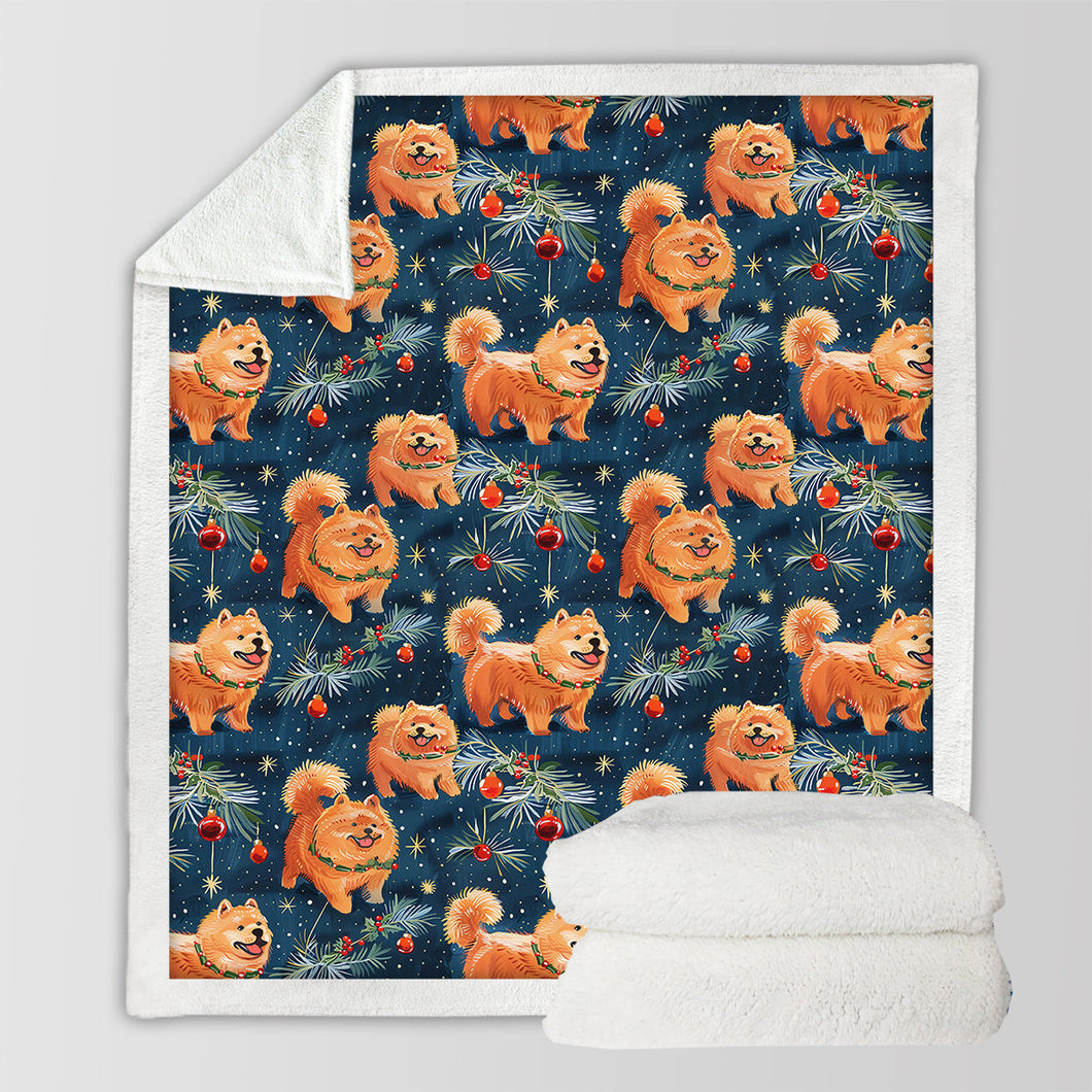 Festive Fluff Chow Chow Christmas Soft Warm Fleece Blanket-Blanket-Blankets, Chow Chow, Christmas, Dog Dad Gifts, Dog Mom Gifts, Home Decor-10