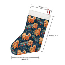 Load image into Gallery viewer, Festive Fluff Chow Chow Christmas Stocking-Christmas Ornament-Chow Chow, Christmas, Home Decor-26X42CM-White1-4