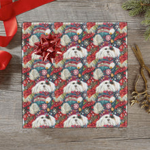 Load image into Gallery viewer, Festive Flurries Shih Tzu Christmas Gift Wrapping Paper - 2 Rolls-Christmas Ornament-Christmas,Shih Tzu,Wrapping Paper-1