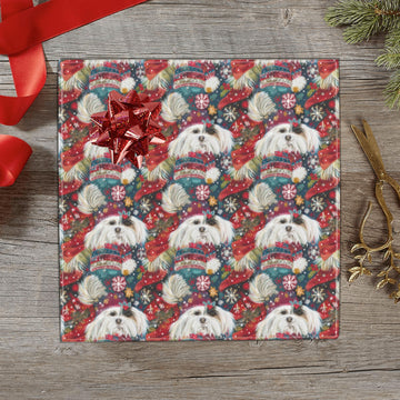 Festive Flurries Shih Tzu Christmas Gift Wrapping Paper 2 Rolls 360x