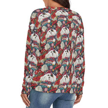 Load image into Gallery viewer, Festive Flurries Shih Tzu Women's V-Neck Christmas Sweater-Apparel-Apparel,Christmas,Dog Mom Gifts,Shih Tzu,Sweater,Sweatshirt-4