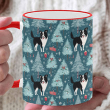 Load image into Gallery viewer, Festive Forest Border Collie Christmas Coffee Mug-White5-ONE SIZE-1