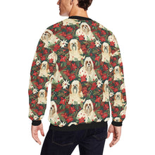 Load image into Gallery viewer, Festive Forest Lhasa Apsos Christmas Fuzzy Sweatshirt for Men-Apparel-Apparel, Christmas, Dog Dad Gifts, Lhasa Apso, Sweatshirt-2