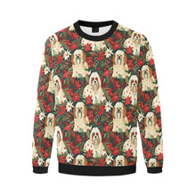 Load image into Gallery viewer, Festive Forest Lhasa Apsos Christmas Fuzzy Sweatshirt for Men-Apparel-Apparel, Christmas, Dog Dad Gifts, Lhasa Apso, Sweatshirt-3