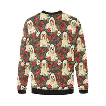 Load image into Gallery viewer, Festive Forest Lhasa Apsos Christmas Fuzzy Sweatshirt for Men-Apparel-Apparel, Christmas, Dog Dad Gifts, Lhasa Apso, Sweatshirt-4