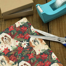 Load image into Gallery viewer, Festive Forest Lhasa Apsos Christmas Gift Wrapping Paper - 2 Rolls-Christmas Ornament-Christmas,Lhasa Apso,Wrapping Paper-2
