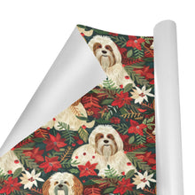 Load image into Gallery viewer, Festive Forest Lhasa Apsos Christmas Gift Wrapping Paper - 2 Rolls-Christmas Ornament-Christmas,Lhasa Apso,Wrapping Paper-4