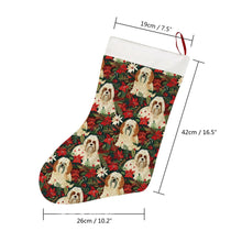 Load image into Gallery viewer, Festive Forest Lhasa Apsos Christmas Stocking-Christmas Ornament-Christmas, Home Decor, Lhasa Apso-4