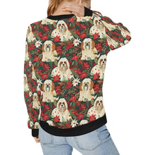 Load image into Gallery viewer, Festive Forest Lhasa Apsos Christmas Sweatshirt for Women-Apparel-Apparel, Christmas, Dog Mom Gifts, Lhasa Apso, Sweatshirt-2